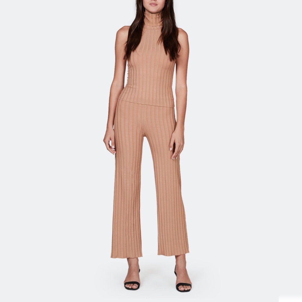 LETT‎ Camel Wide Rib Orly Top & Biarritz Pant Set